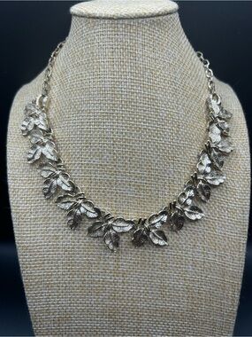 Coro Silver Leaf Cluster Necklace - Women Jewelry
